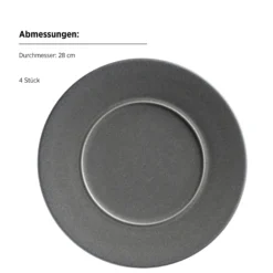 Speiseteller Set, Steinzeug Unico Grau