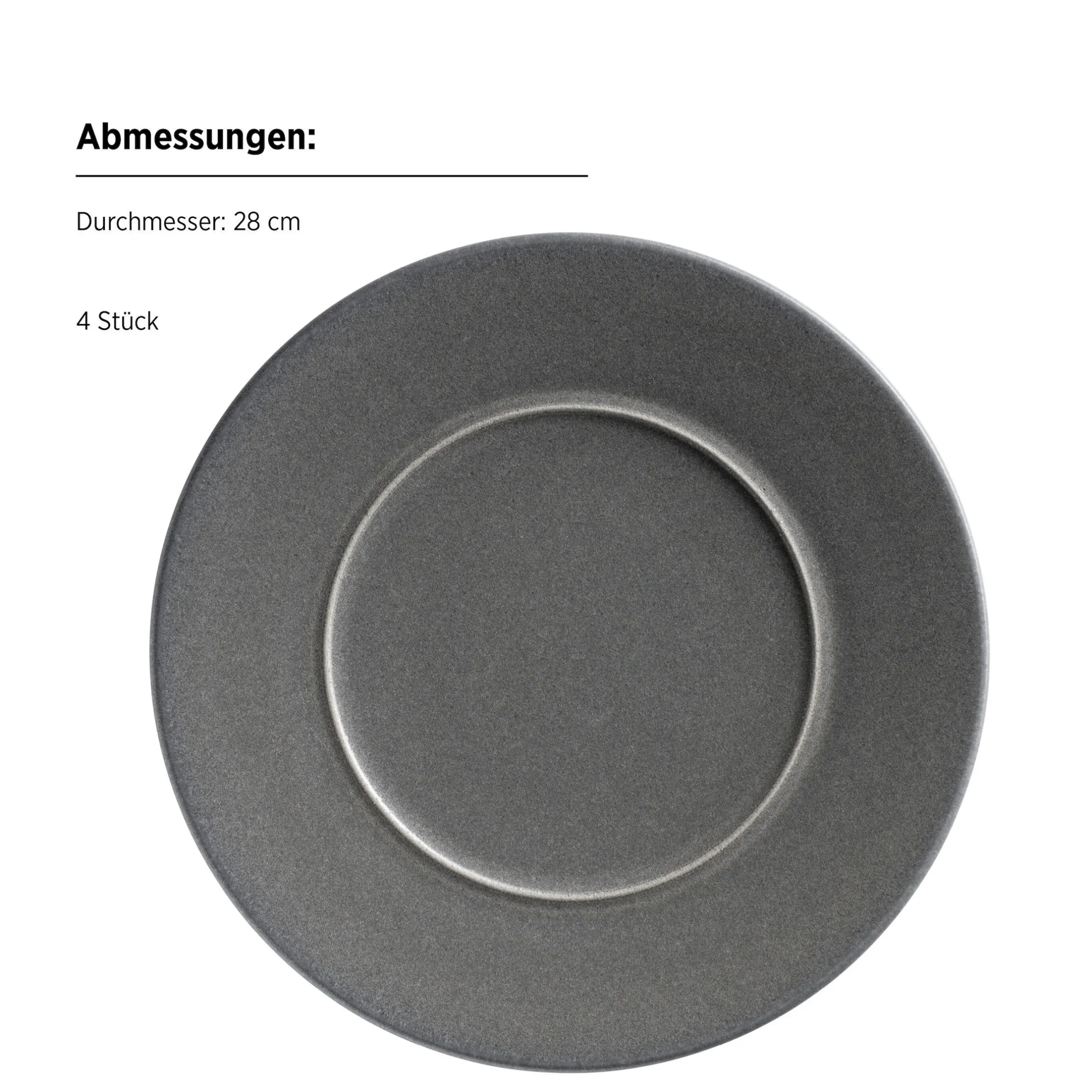 Speiseteller Set, Steinzeug Unico Grau