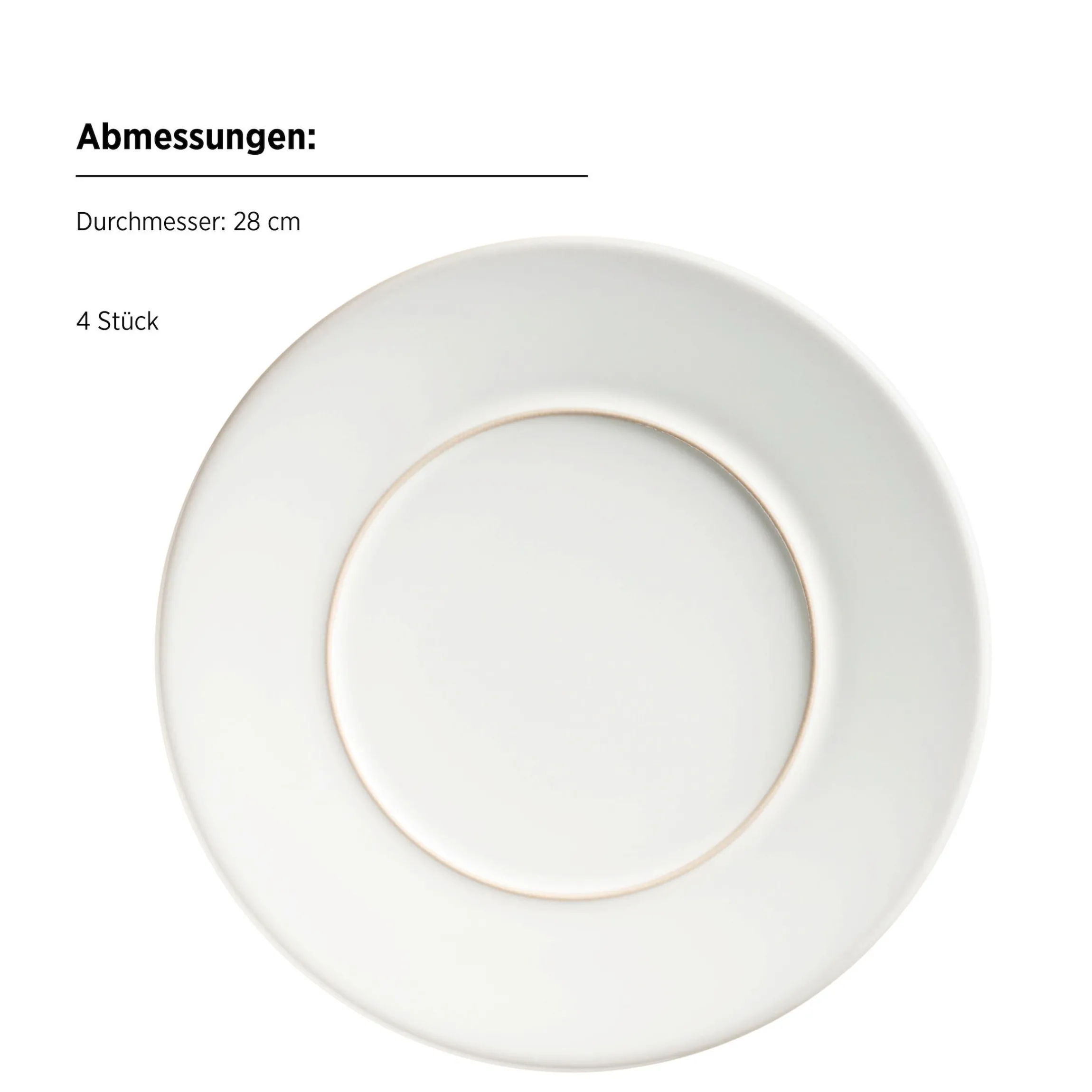 Speiseteller Set, Steinzeug Unico Weiß