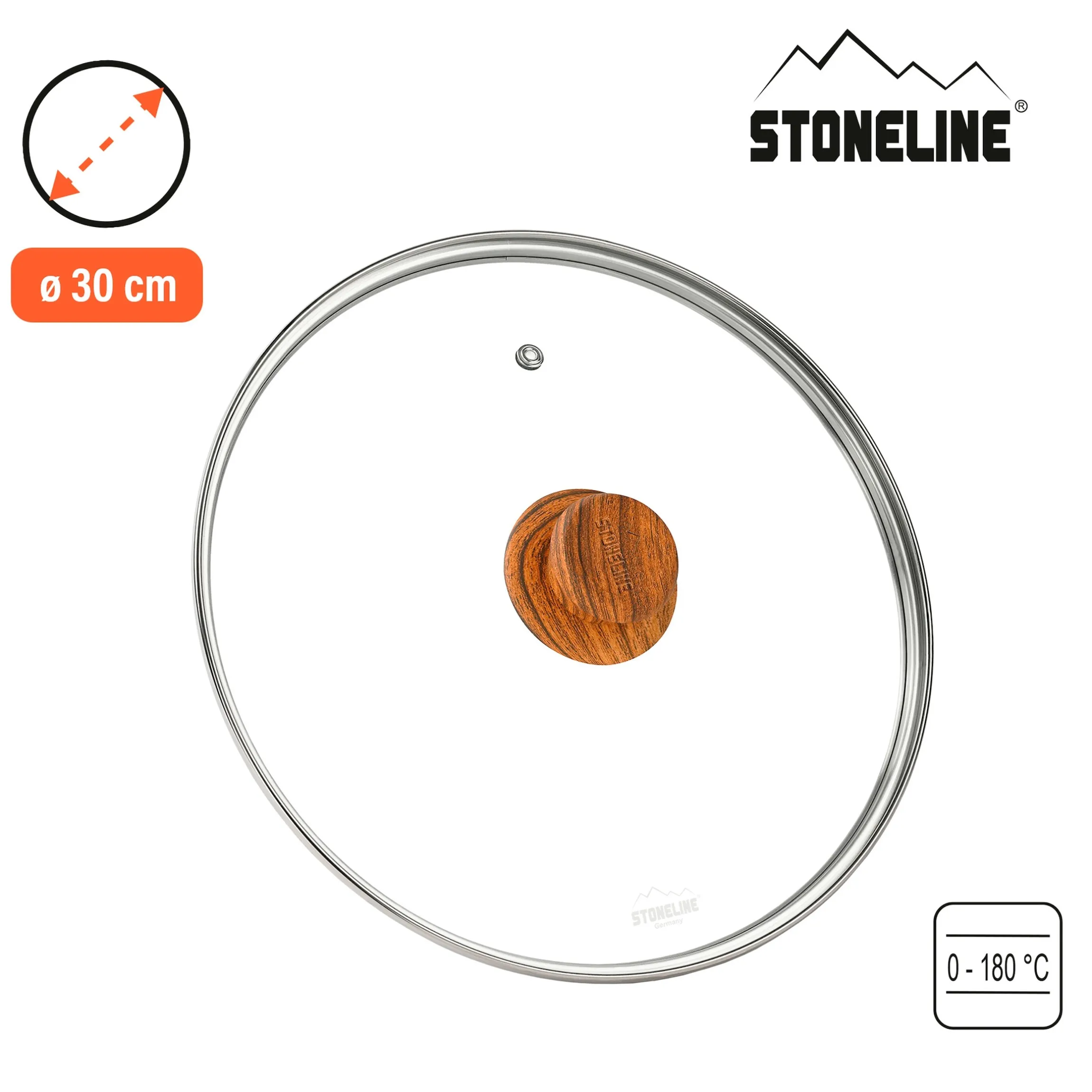 STONELINE Back to Nature Glasdeckel 30 cm | Holzoptik