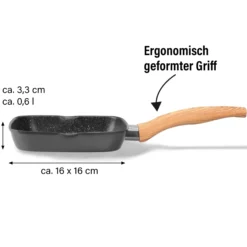 STONELINE Back to Nature Grillpfanne 16 cm | ohne Deckel - Holzoptik