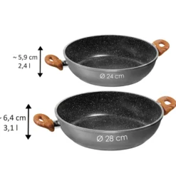 STONELINE Back to Nature Servierpfanne 28 cm | Holzoptik