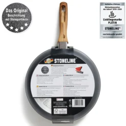 STONELINE Bratpfanne 28 cm | ohne Deckel - Holzoptik