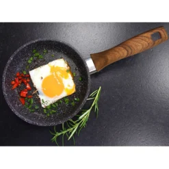 STONELINE Bratpfanne 16 cm | ohne Deckel - Holzoptik