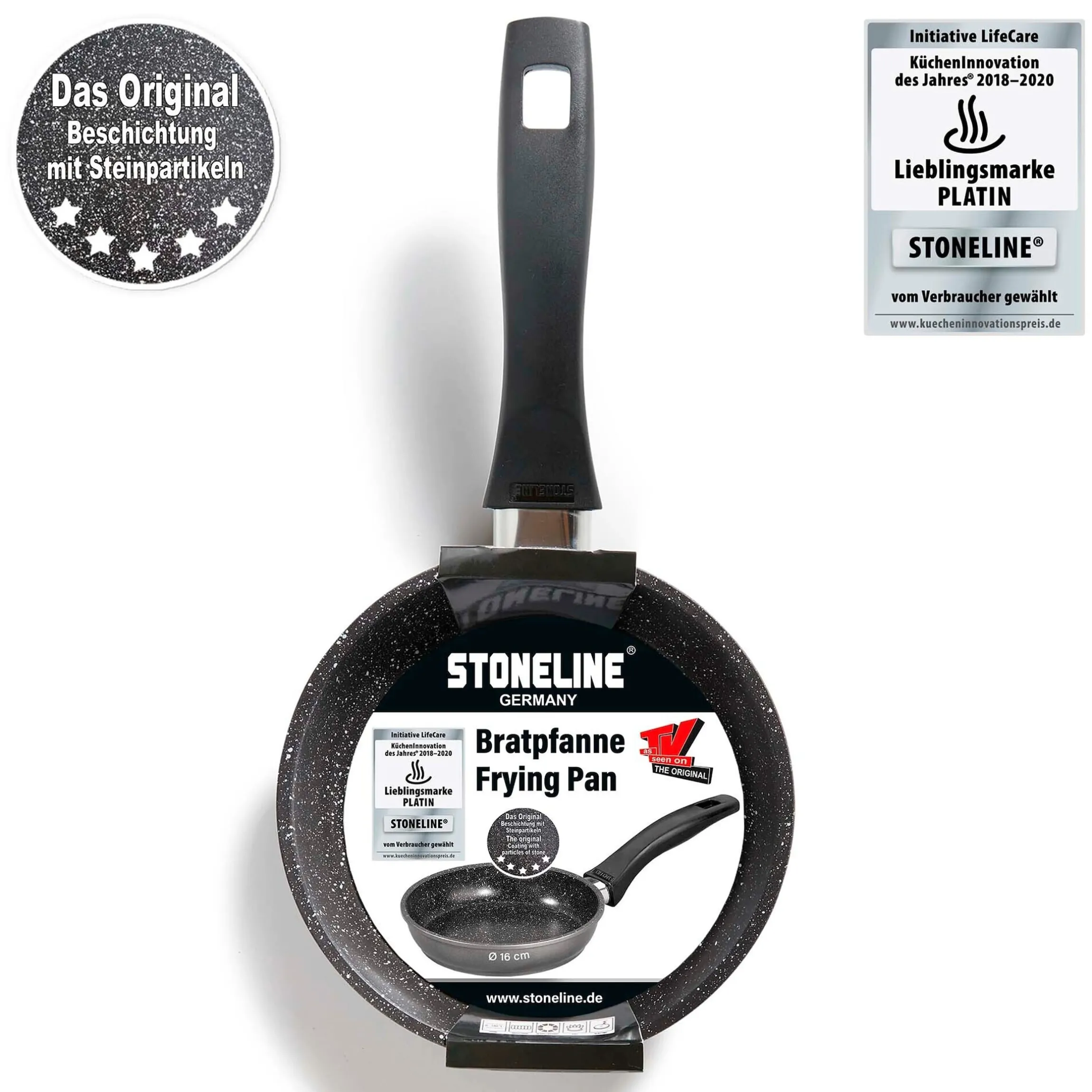 STONELINE Bratpfanne 16 cm | ohne Deckel - Schwarz