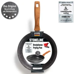 STONELINE Bratpfanne 24 cm | ohne Deckel - Holzoptik