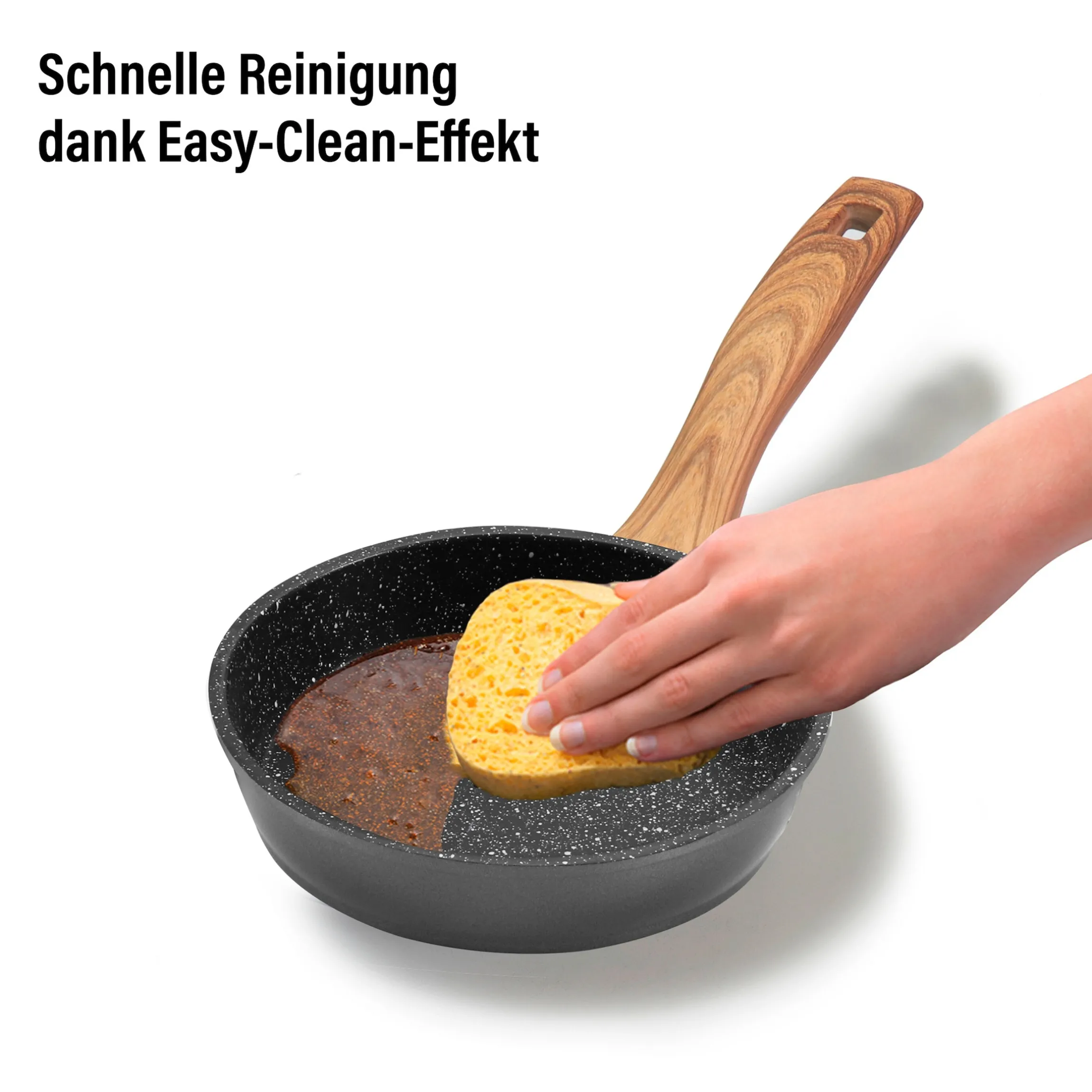 STONELINE Bratpfanne 14 cm | ohne Deckel - Holzoptik