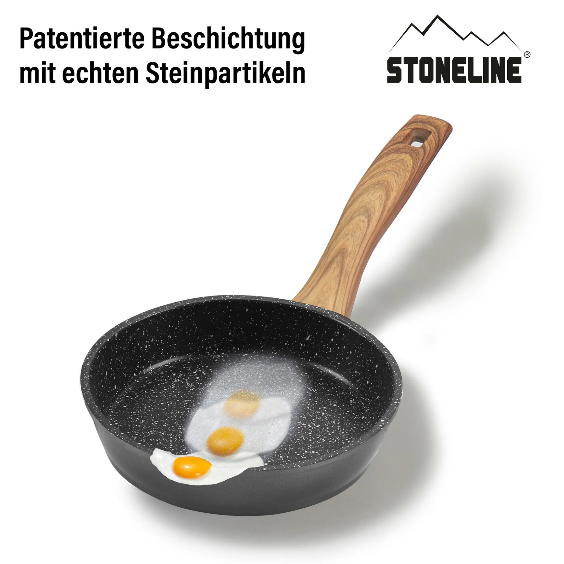 STONELINE Bratpfanne 14 cm | ohne Deckel - Holzoptik
