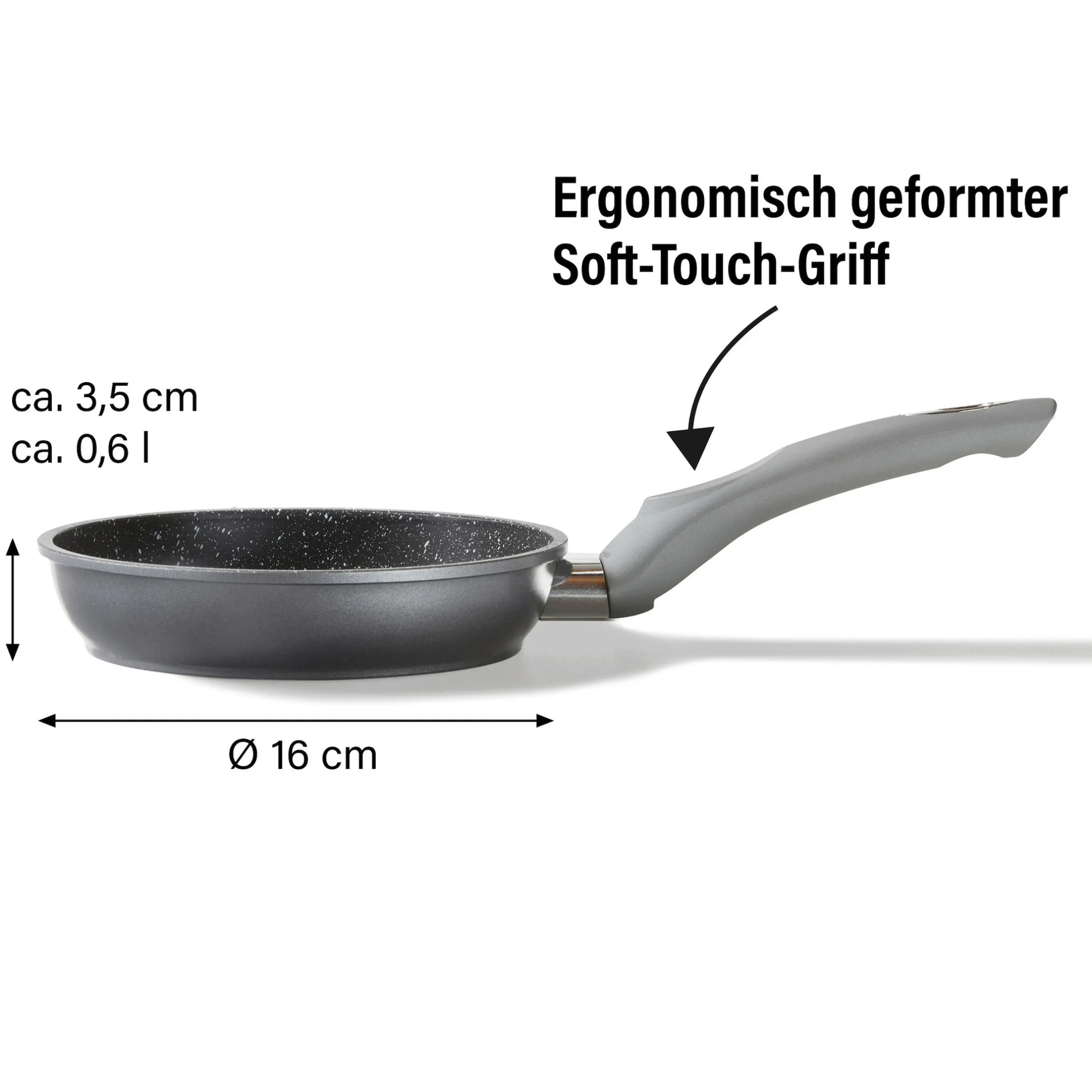 STONELINE Bratpfanne 16 cm | ohne Deckel - Grau