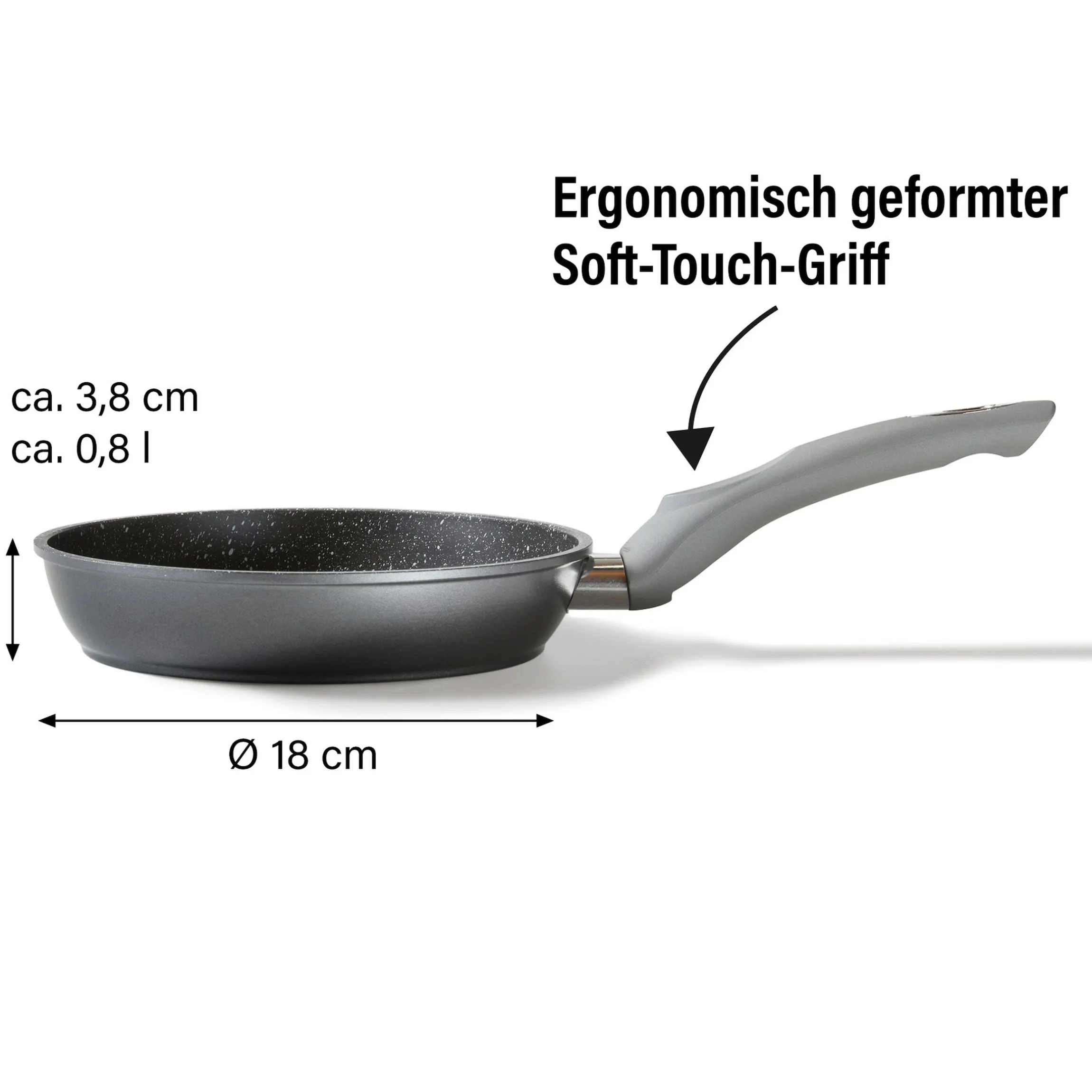 STONELINE Bratpfanne 18 cm | ohne Deckel - Grau