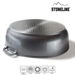 STONELINE Bräter Schmortopf Oval 39x26 cm | mit Deckel