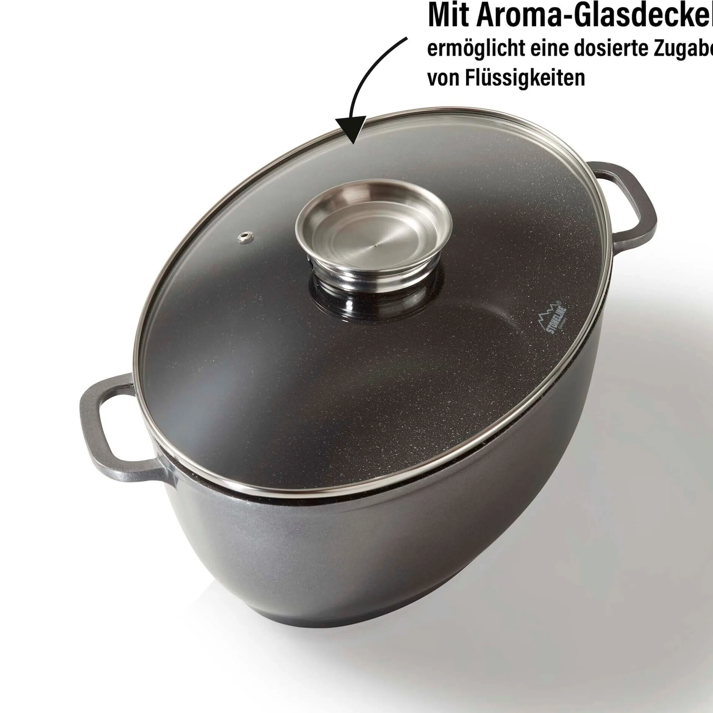 STONELINE Bräter Schmortopf Oval 39x26 cm | mit Deckel