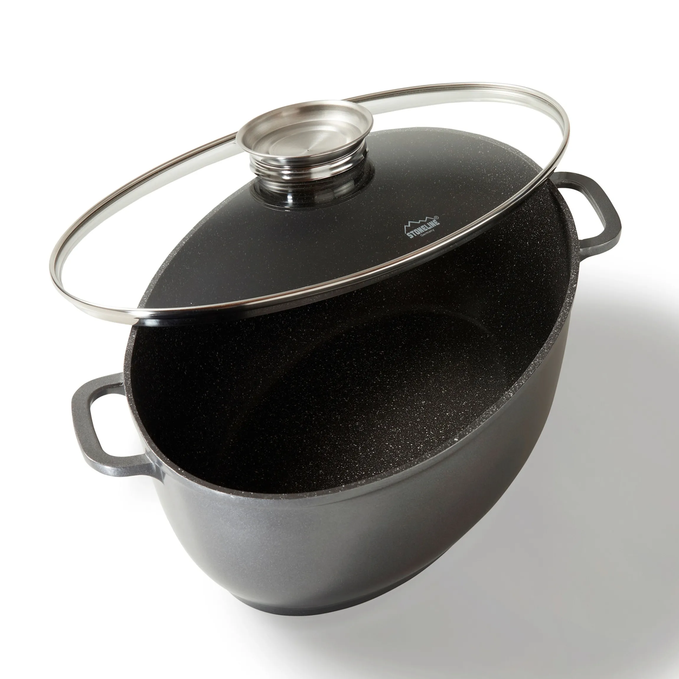 STONELINE Bräter Schmortopf Oval 39x26 cm | mit Deckel