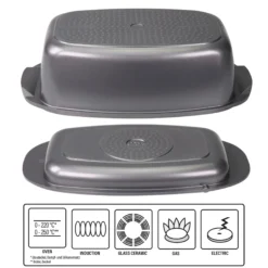 STONELINE Bräter und Back Set 5-teilig 39x22 cm | mit Deckeln