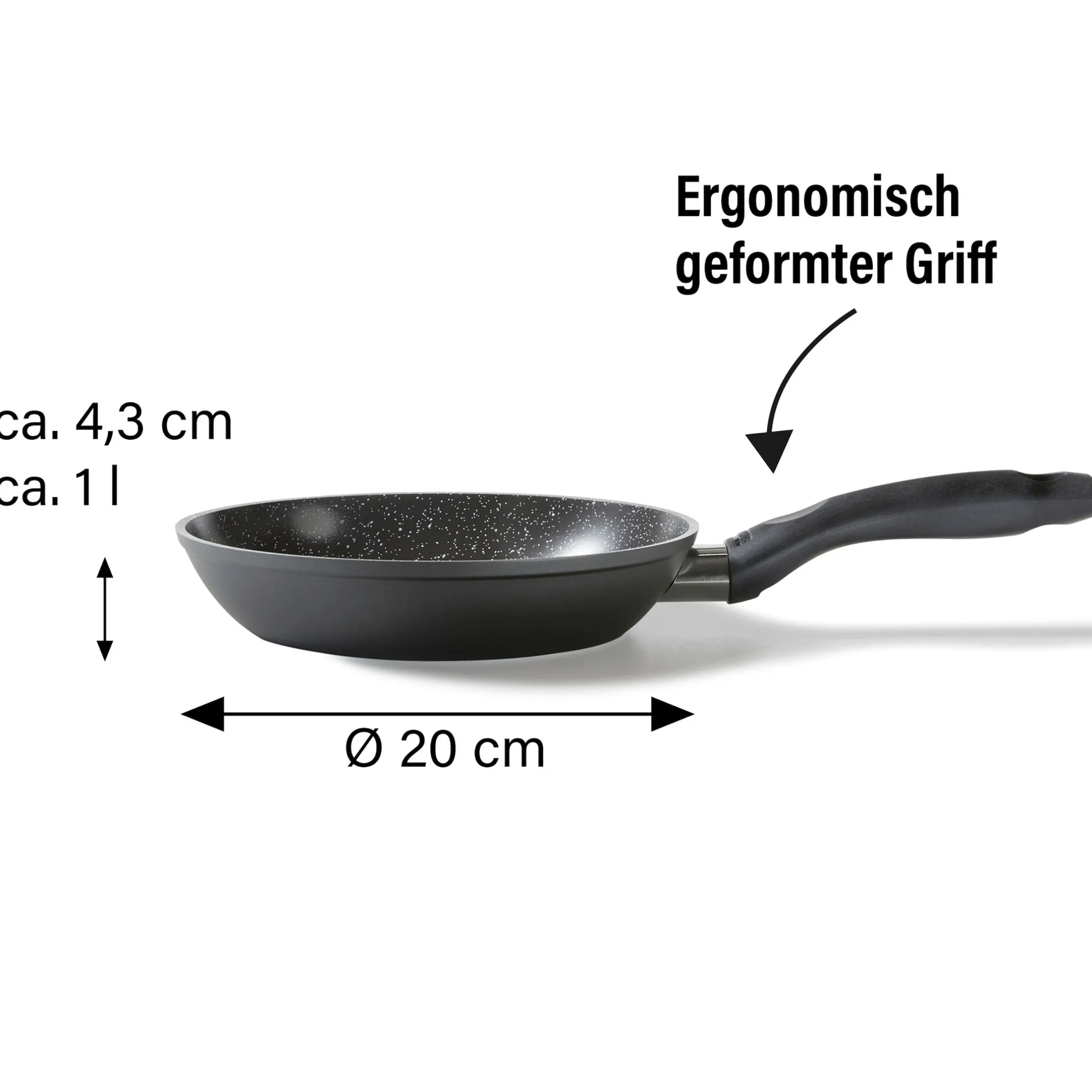 STONELINE CERAMIC Keramik Bratpfanne 20 cm | ohne Deckel