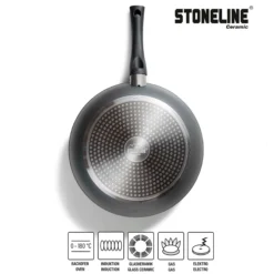 STONELINE CERAMIC Keramik Bratpfanne 28 cm | mit Deckel