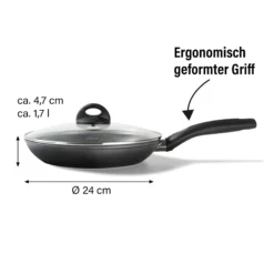 STONELINE CERAMIC Keramik Bratpfanne 24 cm | mit Deckel