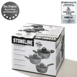 STONELINE CERAMIC Keramik Kochgeschirr-Set 6-teilig 18/20/24 | mit Deckeln