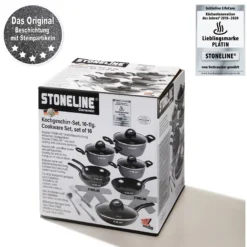 STONELINE CERAMIC Keramik Kochgeschirr-Set 16-teilig 18/20/24/28 | mit Deckeln