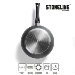 STONELINE CERAMIC Keramik Kochgeschirr-Set 16-teilig 18/20/24/28 | mit Deckeln