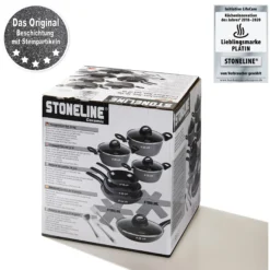 STONELINE CERAMIC Keramik Kochgeschirr-Set 16-teilig 18/20/24/28 | mit Deckeln