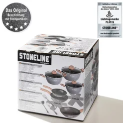 STONELINE CERAMIC Keramik Kochgeschirr-Set 14-teilig | mit Deckeln - Holzoptik