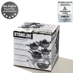 STONELINE CERAMIC Keramik Kochgeschirr-Set 14-teilig | mit Deckeln - Schwarz