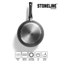 STONELINE CERAMIC Keramik Kochgeschirr-Set 14-teilig | mit Deckeln - Schwarz