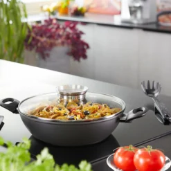 STONELINE CERAMIC Keramik Servierpfanne 24 cm | mit Deckel