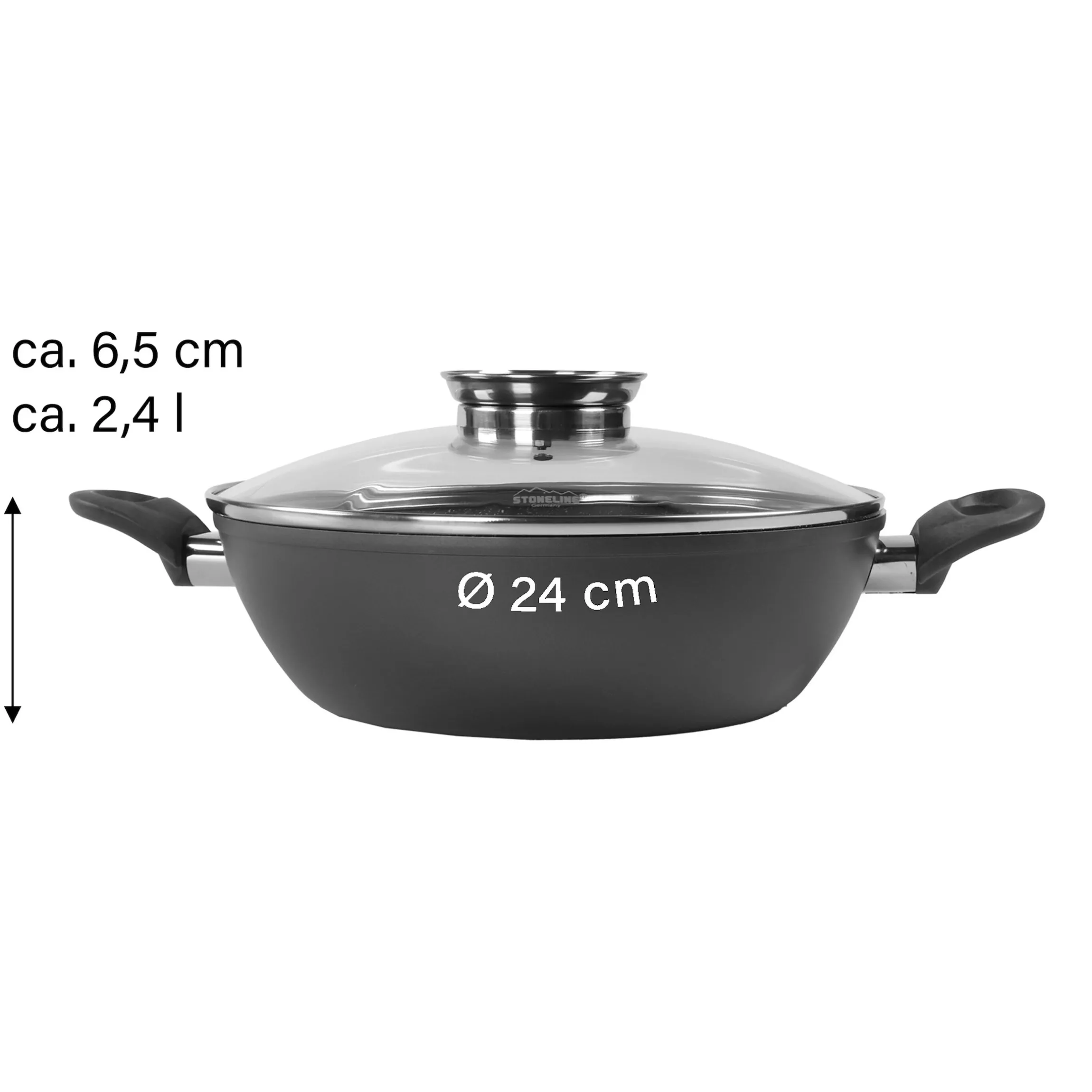 STONELINE CERAMIC Keramik Servierpfanne 24 cm | mit Deckel