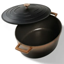 STONELINE Cocotte Bräter Oval 32x25 cm Roségold | mit Deckel