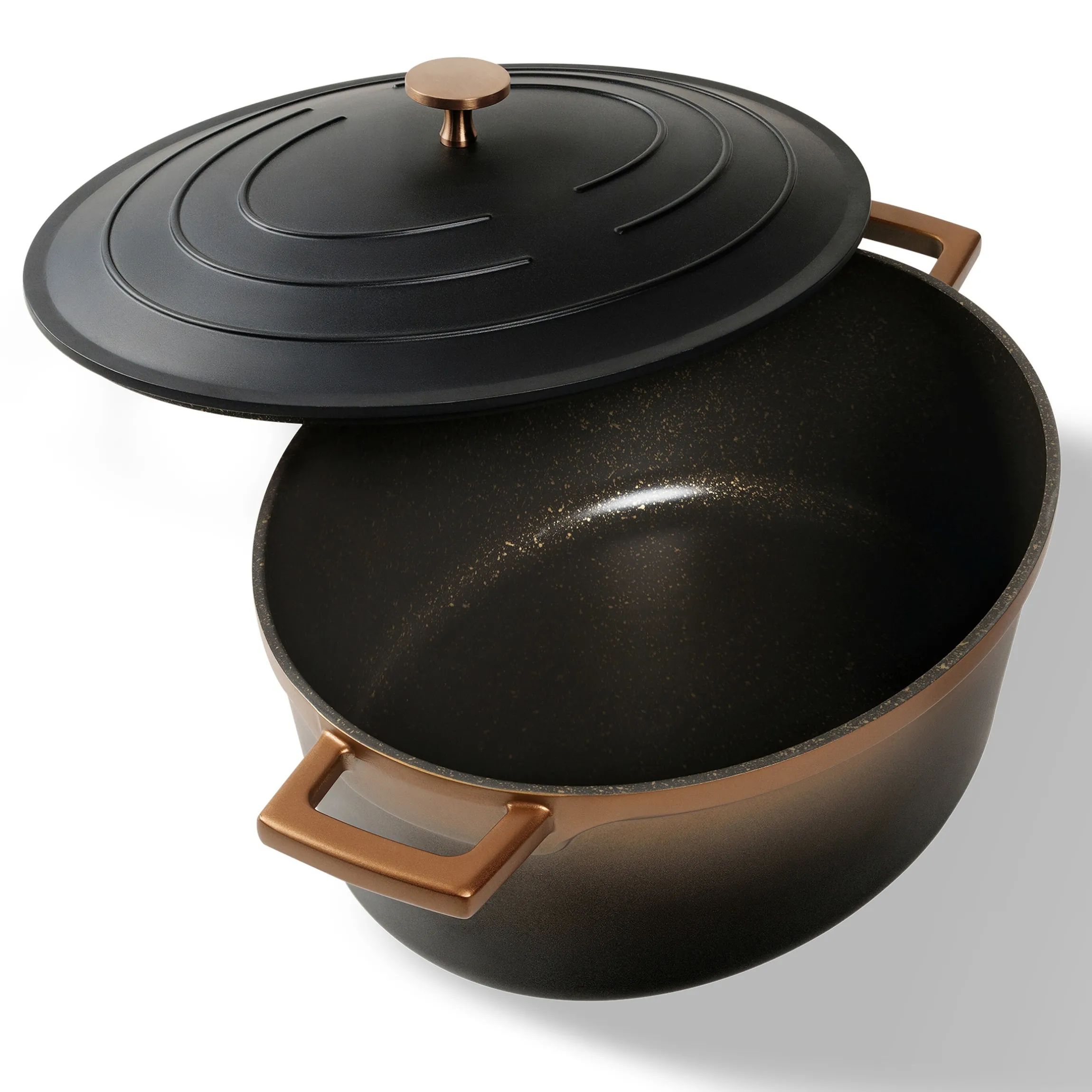 STONELINE Cocotte Bräter Oval 32x25 cm Roségold | mit Deckel