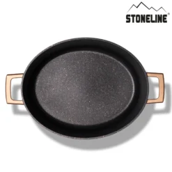 STONELINE Cocotte Bräter Oval 32x25 cm Roségold | mit Deckel