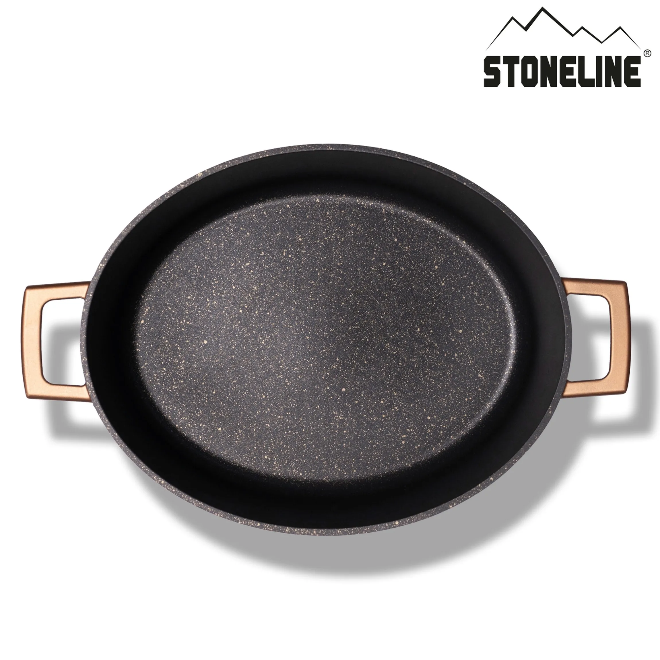 STONELINE Cocotte Bräter Oval 32x25 cm Roségold | mit Deckel