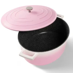 STONELINE Cocotte Bräter Oval 32x25 cm Rosa | mit Deckel