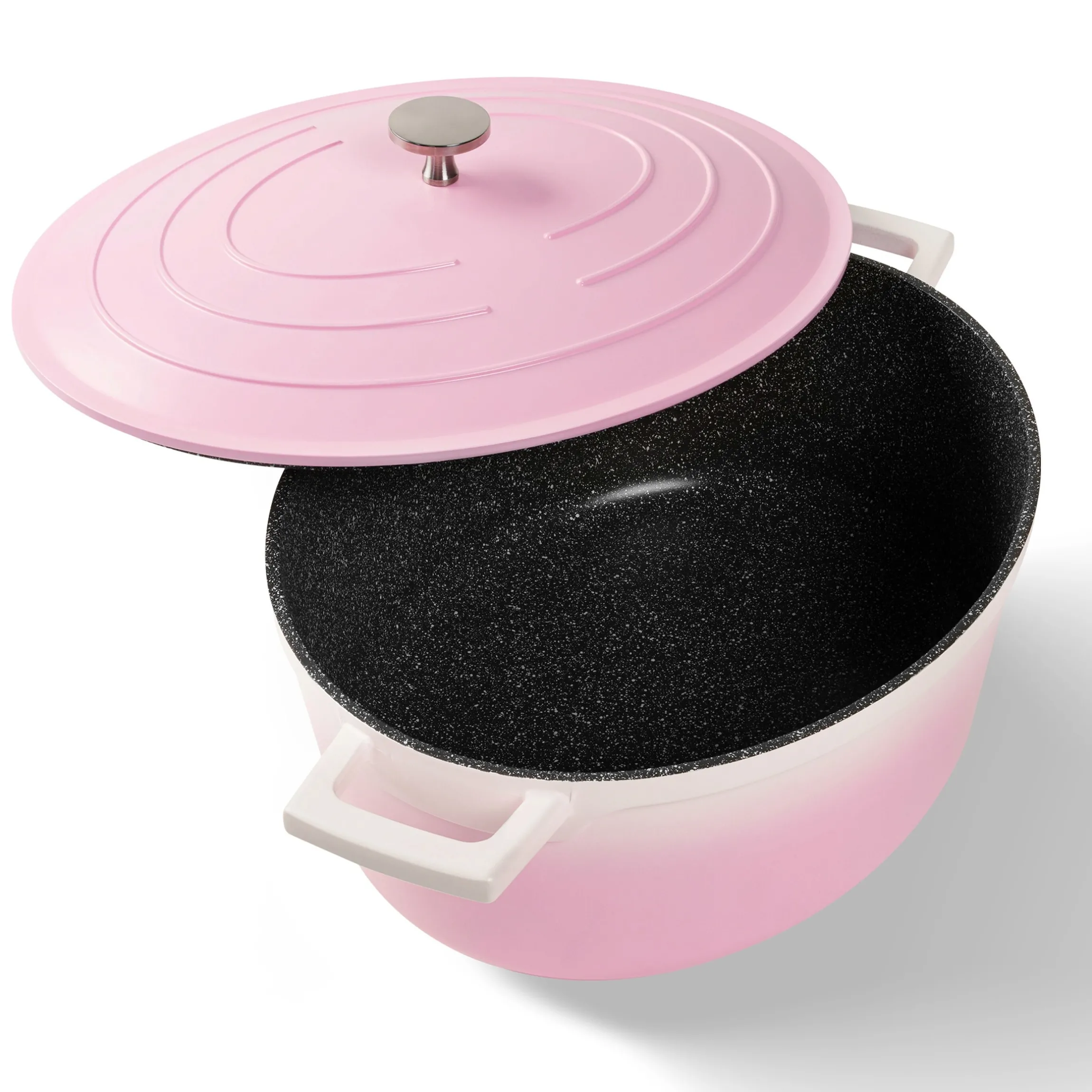 STONELINE Cocotte Bräter Oval 32x25 cm Rosa | mit Deckel