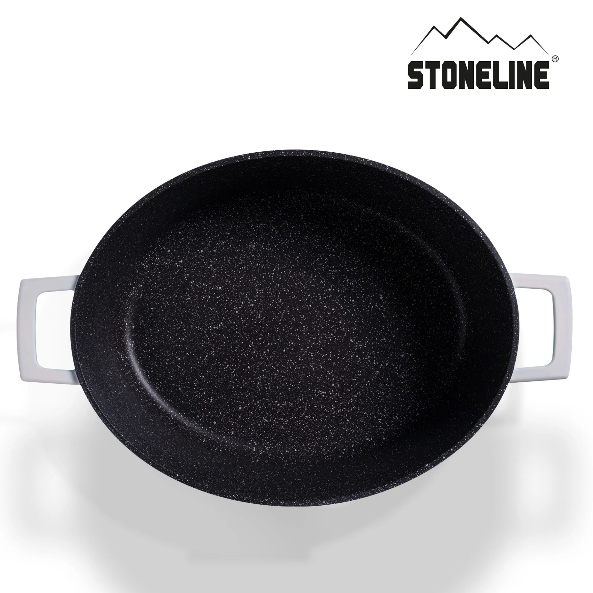 STONELINE Cocotte Bräter Oval 32x25 cm Creme | mit Deckel