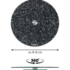 STONELINE Drehbare Glas Servierplatte Tortenplatte 32 cm | Schwarz
