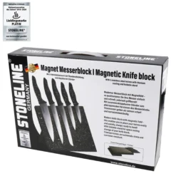 STONELINE Edelstahl Messer Set 5-teilig mit Messerblock | Schwarz