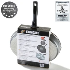 STONELINE Fisch- und Schnitzelpfanne Oval 35x24 cm | mit Deckel