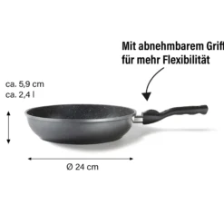 STONELINE Flex Schmorpfanne 24 cm mit abnehmbarem Griff | ohne Deckel