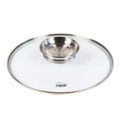 STONELINE Glasdeckel 24 cm mit Aroma-Deckel | Edelstahl