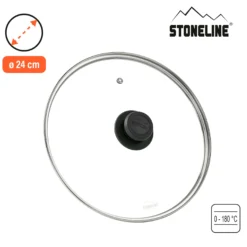 STONELINE Glasdeckel 24 cm | Schwarz