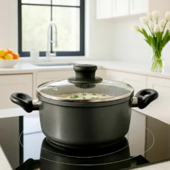 STONELINE Glasdeckel 20 cm | Schwarz