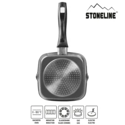 STONELINE Grillpfanne 16 cm | ohne Deckel - Schwarz