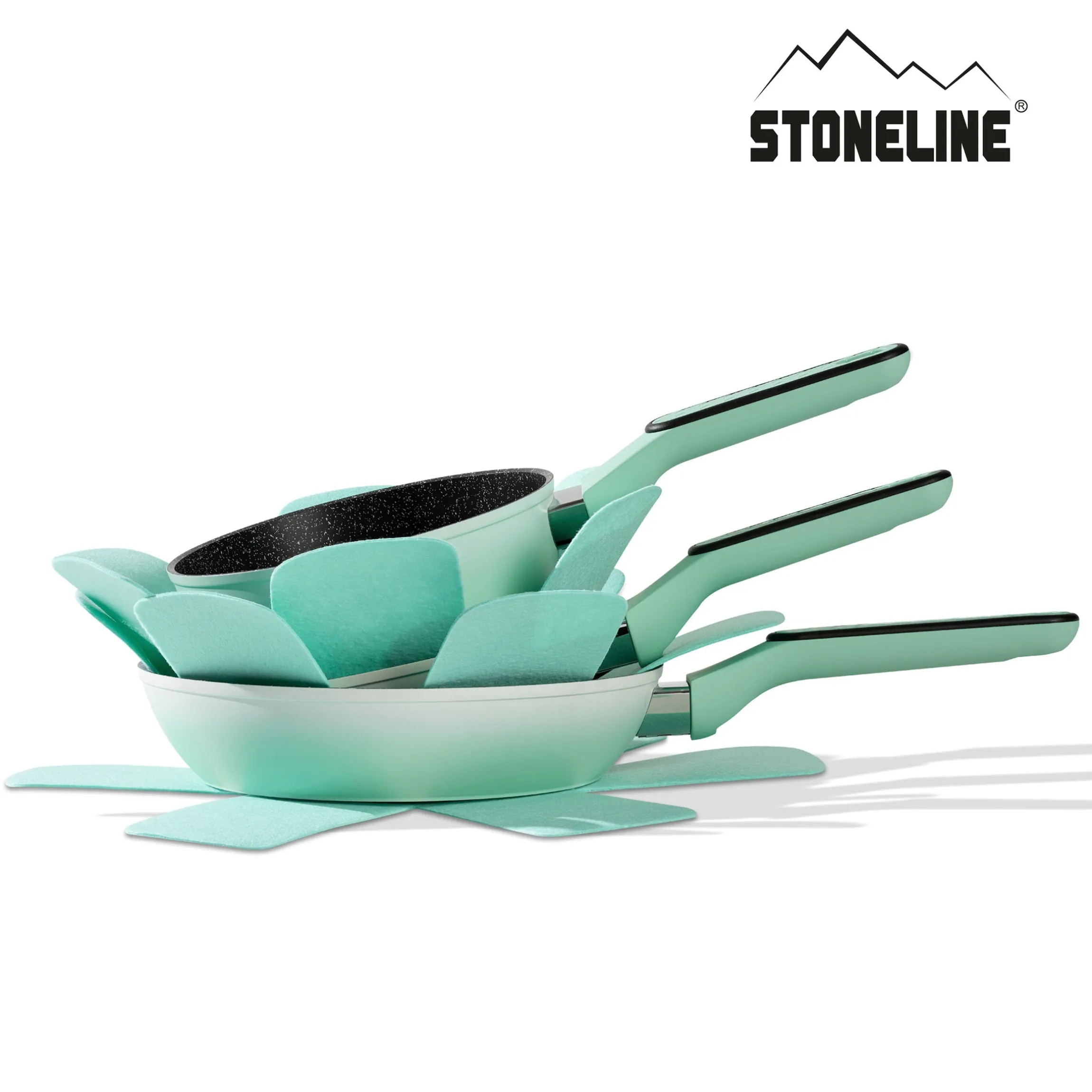STONELINE Kochgeschirr-Set 11-teilig 18/20/24 Mint | mit Deckeln