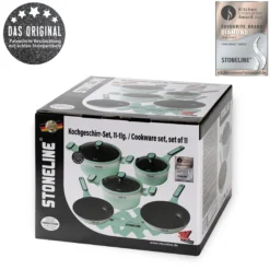 STONELINE Kochgeschirr-Set 11-teilig 18/20/24 Mint | mit Deckeln