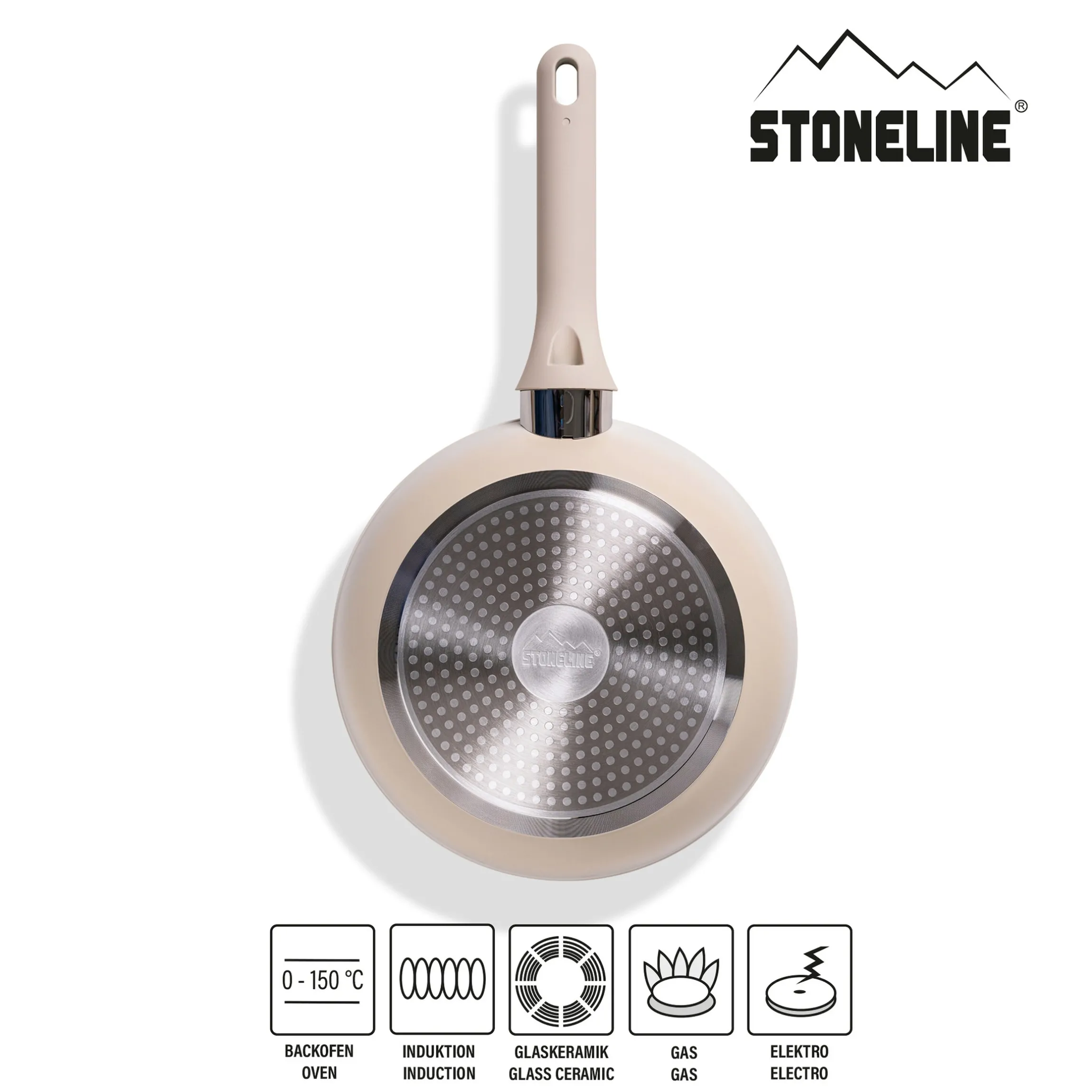 STONELINE Kochgeschirr-Set 11-teilig 18/20/24 Creme | mit Deckeln