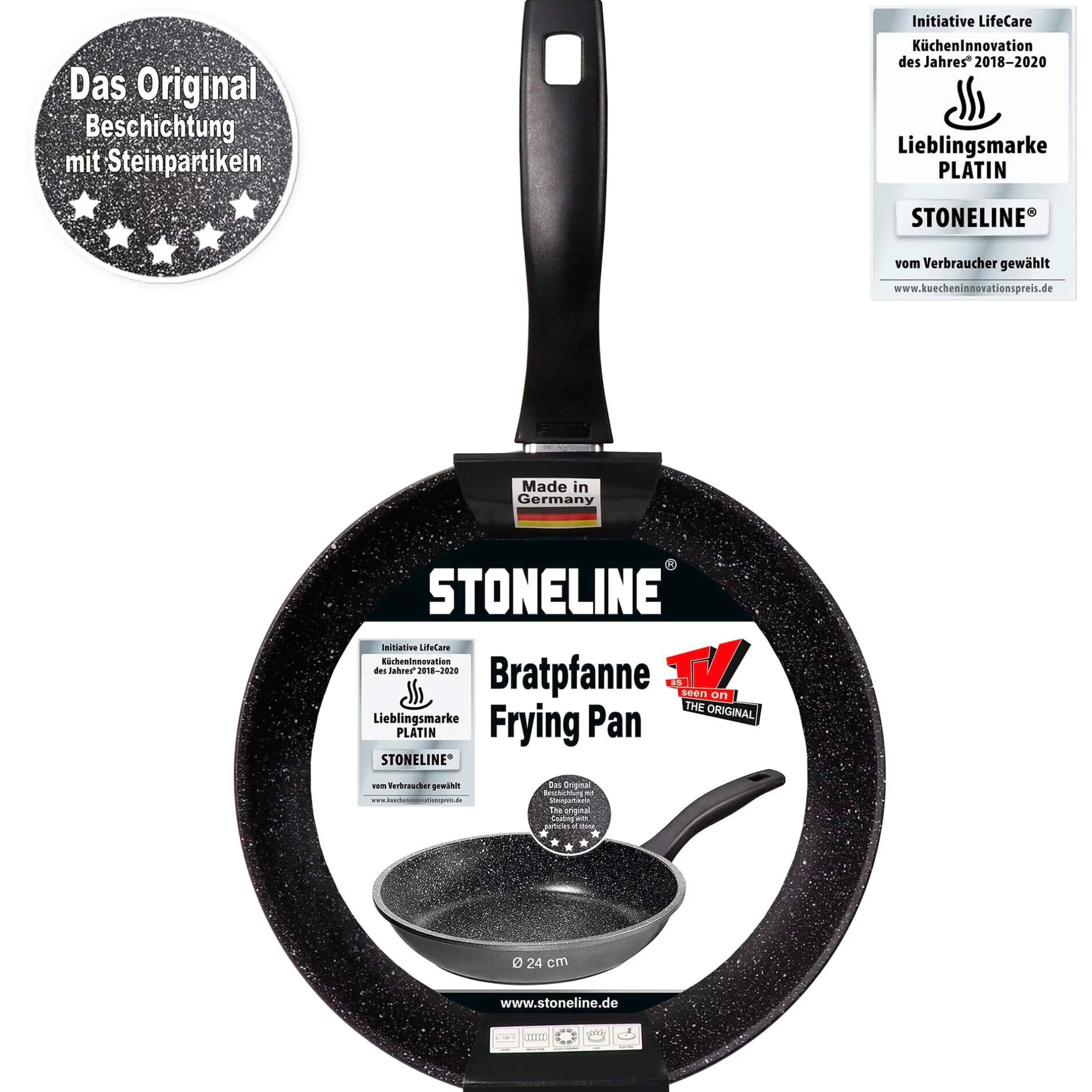 STONELINE Made in Germany Bratpfanne 24 cm | ohne Deckel