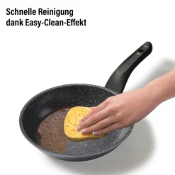 STONELINE Made in Germany Pfannen-Set 6-teilig mit Magnet Griff | ohne Deckel - Schwarz
